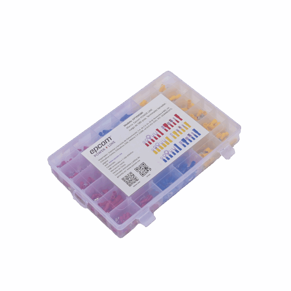 Juego de 580 pzas. Terminales Variadas con Forro y Caja de Almacenamiento.