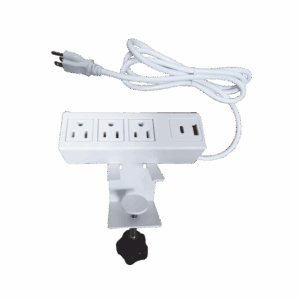 Tomacorriente para Escritorio / Cuenta con Bracket Ajustable a Diferentes Grosores / 3 Contactos 110VCA / 2 Contactos para Carga USB ( 1 contacto USB-A + 1 contacto USB-C )