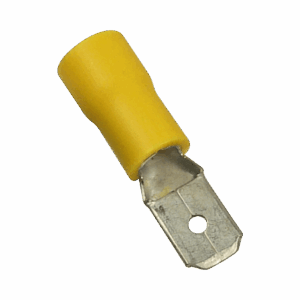 Terminal tipo macho aislada / 12 – 10 AWG / Amarillo / Paquete de 25 piezas.