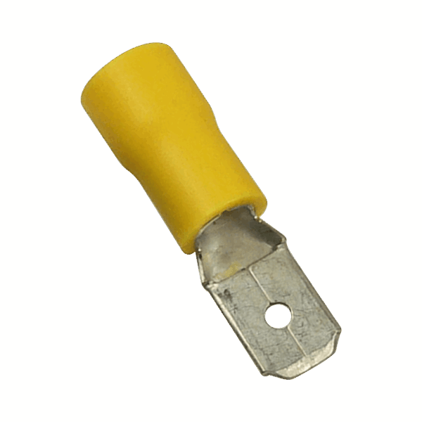 Terminal tipo macho aislada / 12 - 10 AWG / Amarillo / Paquete de 25 piezas.