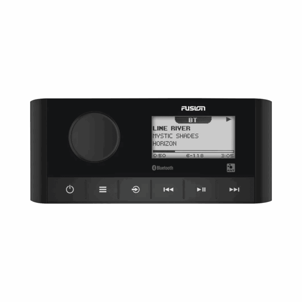 Estéreo marino Fusion MS-RA60, con pantalla monocroma de 4 canales.