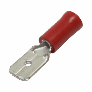 Terminal tipo macho aislada / 22 – 16 AWG / Rojo / Paquete de 25 piezas.
