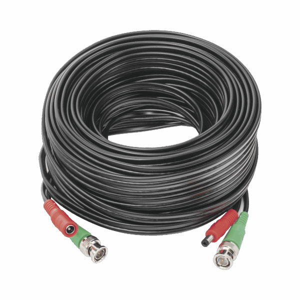 Cable coaxial ( BNC RG59 ) + Alimentación / SIAMÉS / 20 Metros / Aleación Cobre + Aluminio CCA / Para Cámaras 4K  / Uso interior y exterior