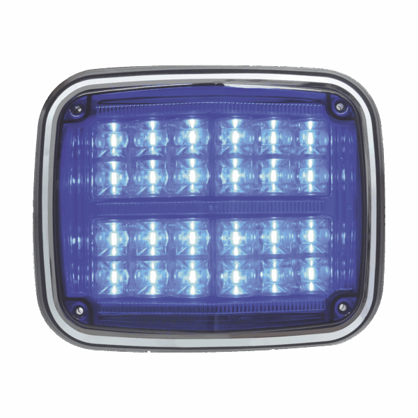 Luz de advertencia de 8 X 6", Color Azul, SAE,  IP67, Ideal para Ambulancias