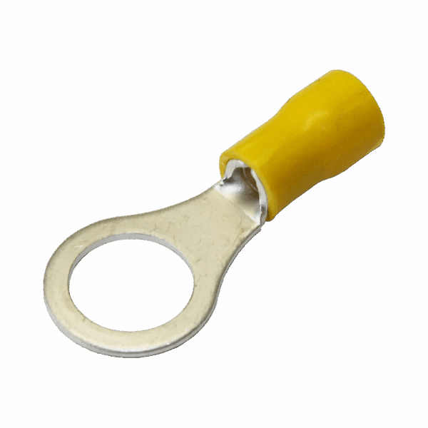 Terminal tipo ojo / 1 /  4" / 12 - 10 AWG / Amarillo / Paquete de 25 piezas.