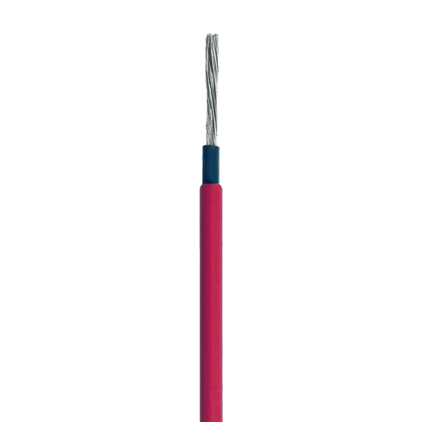 Cable Fotovoltaico Rojo / Cobre Estañado / 6 mm² (10 AWG) / 2000V / Rollo 100m / UL 4703 y TUV