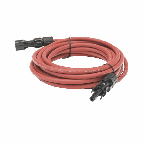 Cable Fotovoltaico, 2.5 m, Rojo, Calibre 10 AWG con Terminal MC4-M en Ambos Extremos