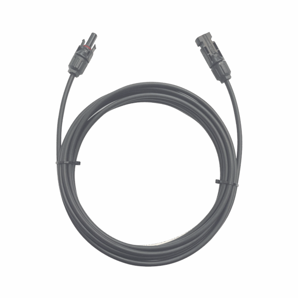 Cable Fotovoltaico / 1 metro / Color Negro / Calibre 10 AWG / Terminal MC4-Macho y Hembra en  ambos extremos
