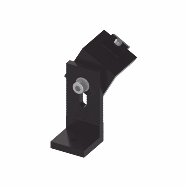 Soporte L para fijación de riel 5 Y 8  en techo de concreto anodizado negro
