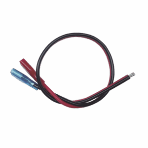 Cables en paquete dual / cable rojo y negro / 30 cm / terminal F1 en un extremo / puntas libres en el otro / Conexión a baterías de respaldo.