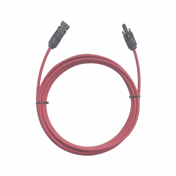 Cable Fotovoltaico / 1 metro / Color Rojo / Calibre 10 AWG / Terminal MC4-Macho y Hembra en  ambos extremos