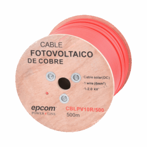 Carrete de 500 Metros / Cable Fotovoltaico Rojo  / Material COBRE / 6mm² (10AWG) / 2000 Vcc