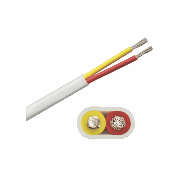 Rollo de cable plano grado marino calibre 12, de 2 conductores (rojo y amarillo) de 100 pies (30.48 m).