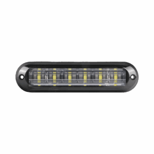 Luz Auxiliar Ultra Brillante  IP67 de 6 LEDs, Color Ambar/Claro, con mica transparente y bisel negro