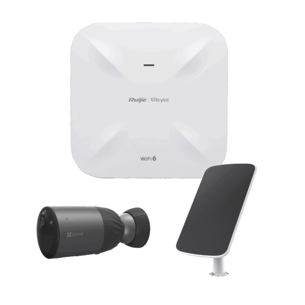 Kit de Cámaras Wi-Fi  con Access Point/ Incluye 1 Cámara de Batería  CS-BC1C / 1 Pane solar Mod. CS-CMT-SOLARPANEL-C / 1 Access Point RG-RAP6260(G)