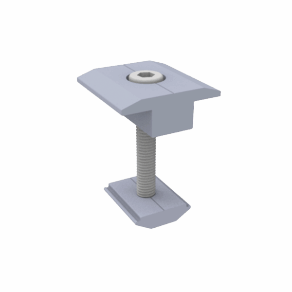 Sujetador Intermedio 30 mm para montaje de paneles solares en riel 5 Y 8