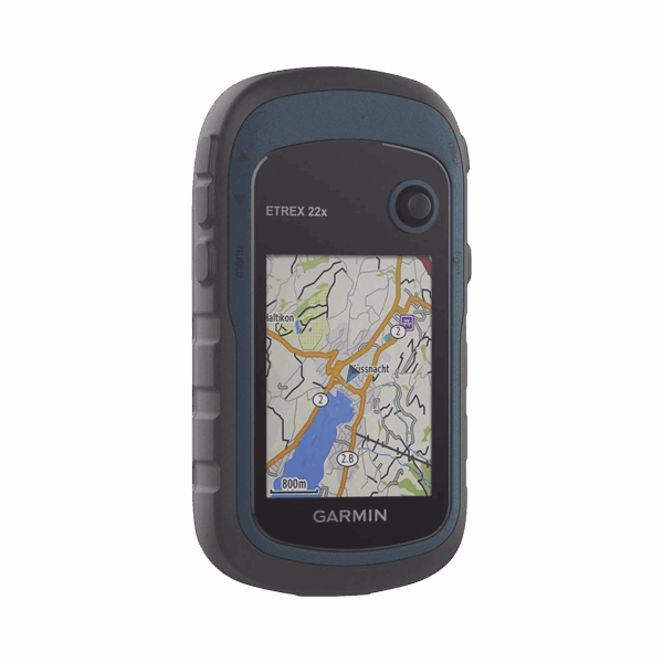 GPS portátil eTrex22x con mapa base precargado, almacena hasta 2000 puntos de interés, e incluye función de cálculo de áreas.