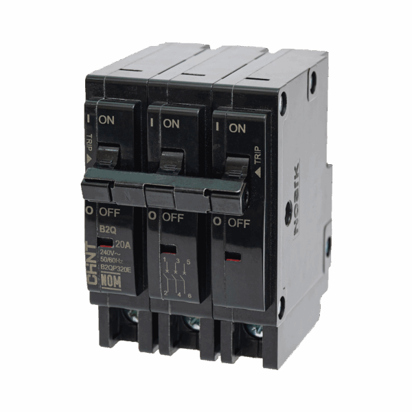 MCB - Interruptor Termomagnético Enchufable, Serie: B2Q, 3P, 15A, 240V (SKU:1002294)