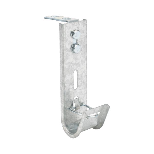 Soporte (Gancho) tipo J-Hook, hasta 7 cables Cat6, ideal para soportar cableado en los espacios de manipulación al aire, Para instalación en interior