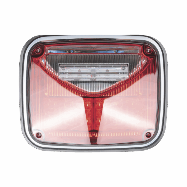 Luz de advertencia de 8 X 6", Color Rojo, Con Luz de Trabajo Clara, Ideal para Ambulancias