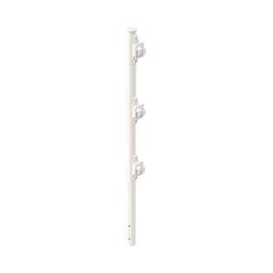 Poste de Paso Blanco de 0.75m para Cerca Electrificada. Tubo Galvanizado cal. 18 de 1″Diam. con Tapón y 3 Aisladores Instalados.