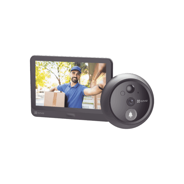 Videoportero Con Mirilla y Pantalla Wi-Fi de Batería Recargable / Para Instalarse en Puerta / Cámara 1080P / Audio de Dos Vías / Uso en Interior