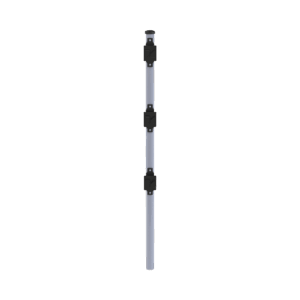 Poste de Paso de 0.75m para Cerca Electrificada. Tubo Galvanizado cal. 18 de 1″Diam. con Tapón y 3 Aisladores Instalados.