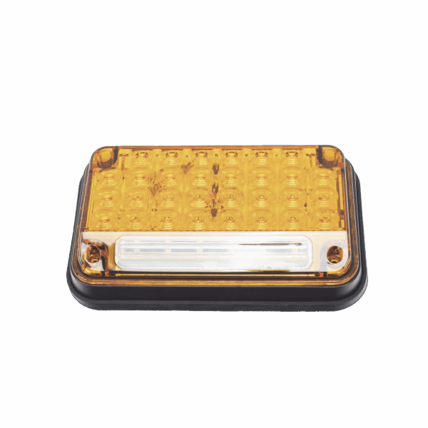 Luz de Advertencia de 7X4", Color Ambar, Con Luz de Trabajo, Ideal para Ambulancias