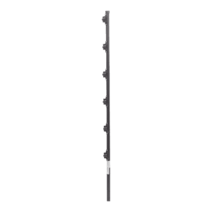 Poste con 6 Aisladores de PASO  para Cerca Electrificada. Tubo Galva. de 1.4m, cal. 18 de 1″ Diam. + Pintura Negra.