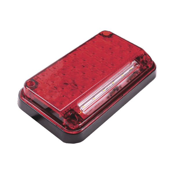 Luz de Advertencia de 7X4", Color Rojo, Con Luz de Trabajo, Ideal para Ambulancias