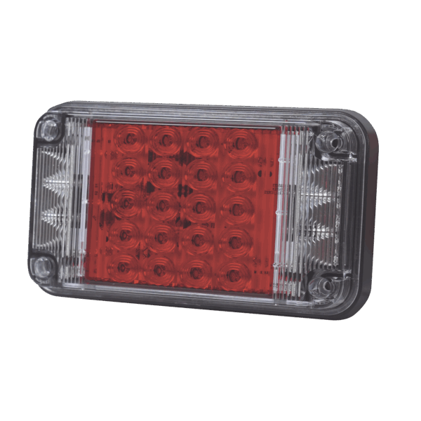 Luz de Advertencia de 7X4", Color Rojo, Con Luces de Trabajo, Ideal para Ambulancias