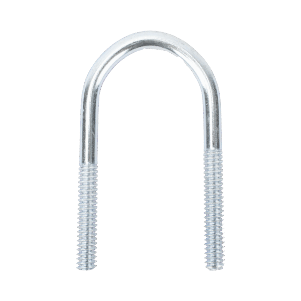 Abrazadera tipo U de 2 ", con acabado Electro Zinc, no incluye tuercas y arandelas