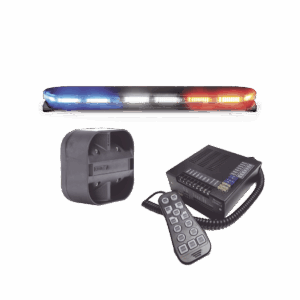 Kit de Sirena, Bocina y Torreta de 47″, Serie 16 con 300 LEDs, Dual Color, Frente: Rojo/Blanco, Azul/Blanco, Trasero: Rojo/Ámbar, Azul/Ámbar