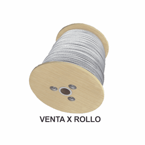 Cable de Retenida de 3/16", Resistencia 1293 Kg, 7 Hilos (Carrete de 2000 metros).