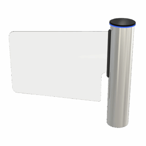 Torniquete Tipo Ala o Bandera Fabricado en Acero Inoxidable 304 con Hoja de Cristal Templado /  Acceso Bidireccional con Corona LED
