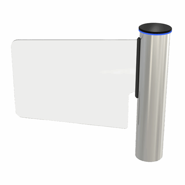 Torniquete Tipo Ala o Bandera Fabricado en Acero Inoxidable 304 con Hoja de Cristal Templado /  Acceso Bidireccional con Corona LED