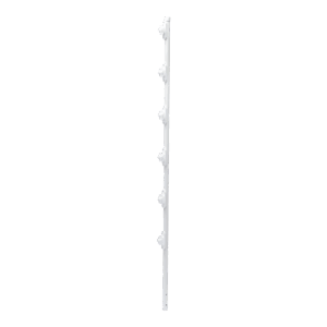Poste con 6 Aisladores de PASO  para Cerca Electrificada. Tubo Galva. de 1.4m, cal. 18 de 1″ Diam. + Pintura Blanca.