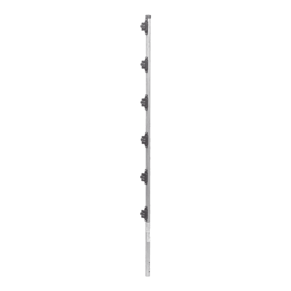 Poste con 6 Aisladores de PASO  para Cerca Electrificada. Tubo Galva. de 1.4m, cal. 18 de 1" Diam. (Sin pintar).