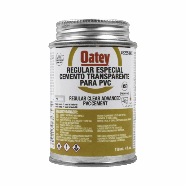 Cemento Claro de 118 ml para Tubo Conduit PVC Pesado.