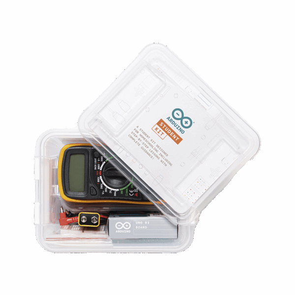 Arduino Student Kit,,Es un completo recurso multilenguaje de aprendizaje diseñado para enseñar los fundamentos de electrónica y programación a estudiantes de 11 años en adelante, sin necesidad de experiencia previa