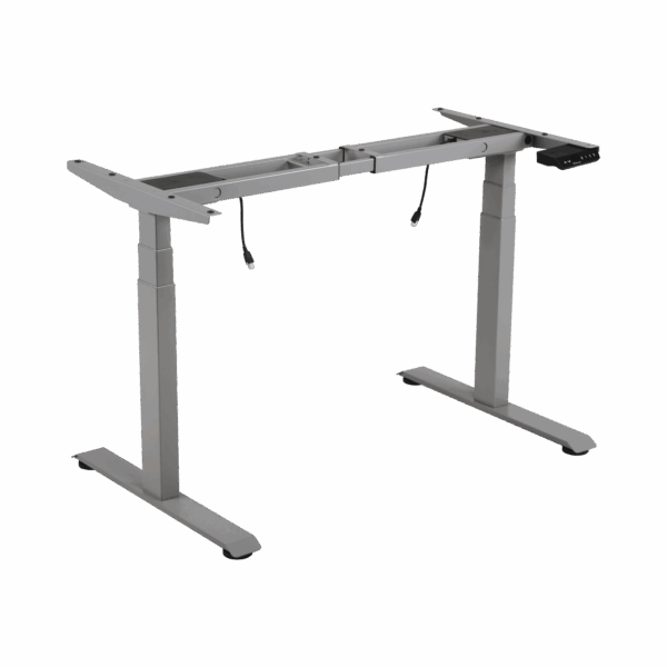 Base de Escritorio Motorizado Profesional / Altura Ajustable 60-125cm / Estructura Estable / Funcionamiento Suave / 3 Preset de Posiciones / Color Gris / Soporta hasta 100Kg de carga