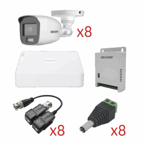 KIT TurboHD con Audio 1080p / DVR 8 Canales 1080p lite / 8 Cámaras Bala (exterior 2.8 mm) / Transceptores / Conectores / Fuente de Poder / AUDIO POR COAXITRON