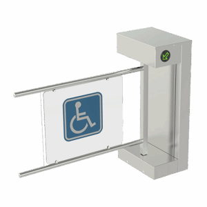 Torniquete De Cortesía Motorizado / Acabado En Acero Inoxidable Con Hoja de Acrílico / Bidireccional / Compatible con Cualquier Control De Acceso de Contacto Seco