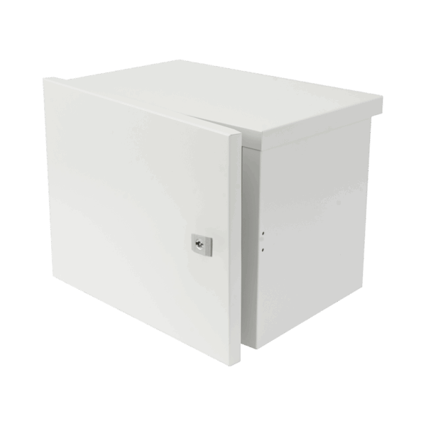 Gabinete para instalación de 2 Baterías PL4012, Fabricado en Lámina Galvanizada, Opción para montar en poste (No incluido)
