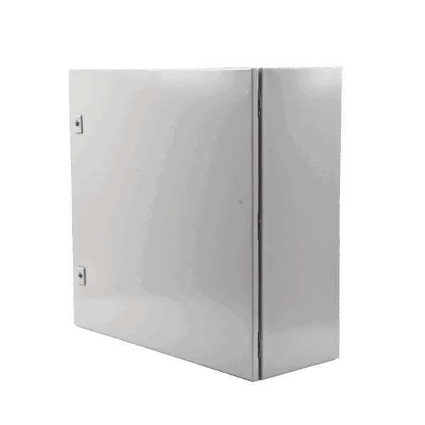 Gabinete de Acero, Nema 4 -IP 66 de 60 x 60 x 25 cm con Platina y certificado UL.