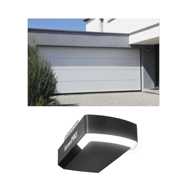 KIT COMPLETO Puerta D/ Garage 10x7 Pies / Lisa Linea Central / Color blanco / Insulada / Incluye Motor FS1000APPRT / 1/2HP / Fuerte/Silencioso/Luz LED/Motor DC .