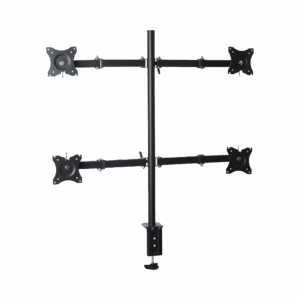 Montaje de Escritorio articulado para 4 monitores de 13 a 27″ /  Soporta hasta 15 kg / Vesa 75 x 75 / 100 x 100 / Acero
