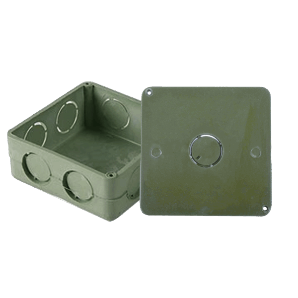 Caja Cuadrada y Tapa de 1" para instalaciones con tubería PVC Conduit pesado.