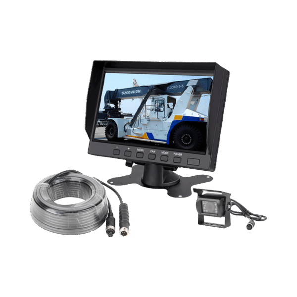 Sistema Profesional de Cámara de Reversa y Monitor Alámbrico para Vehículos de Trabajo y Montacargas
