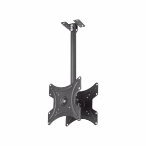 Montaje de Techo Universal Doble  para Monitores de 17 a  42″ | Soporta hasta 22 KG x monitor/ VESA 75X75, 100X100, 200X200 / Acero / Montaje Telescopico de 50 cm hasta 80cm